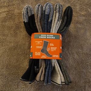 Weatherproof Wool Blend Crew Socks - Black, Gray, Beige